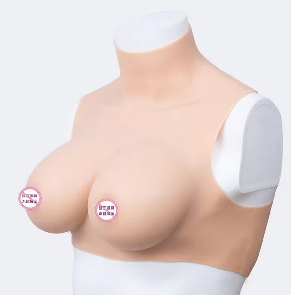 Realistic Artificial Silicone Breasts  High Collar Neck - image 1