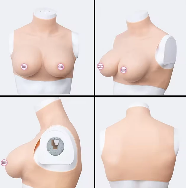 Realistic Artificial Silicone Breasts  High Collar Neck - image 2