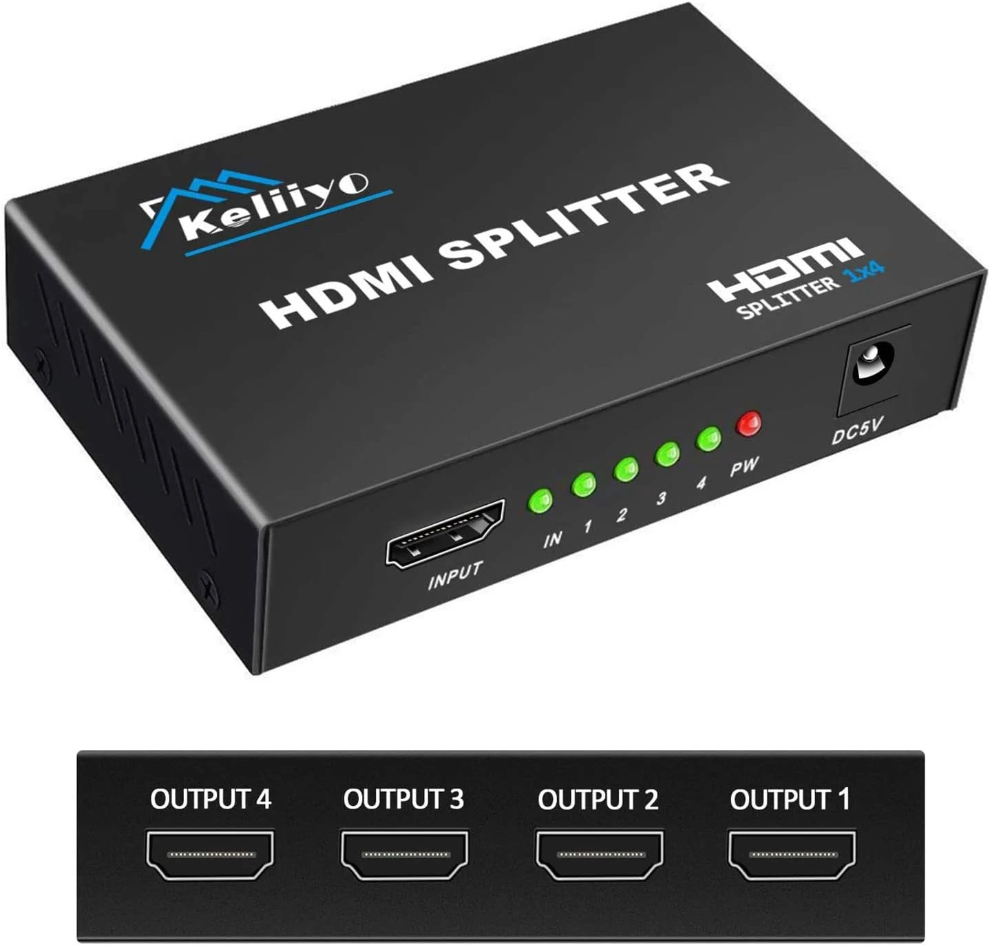 Generic HDMI Splitter 1 to 4 with 4K Support