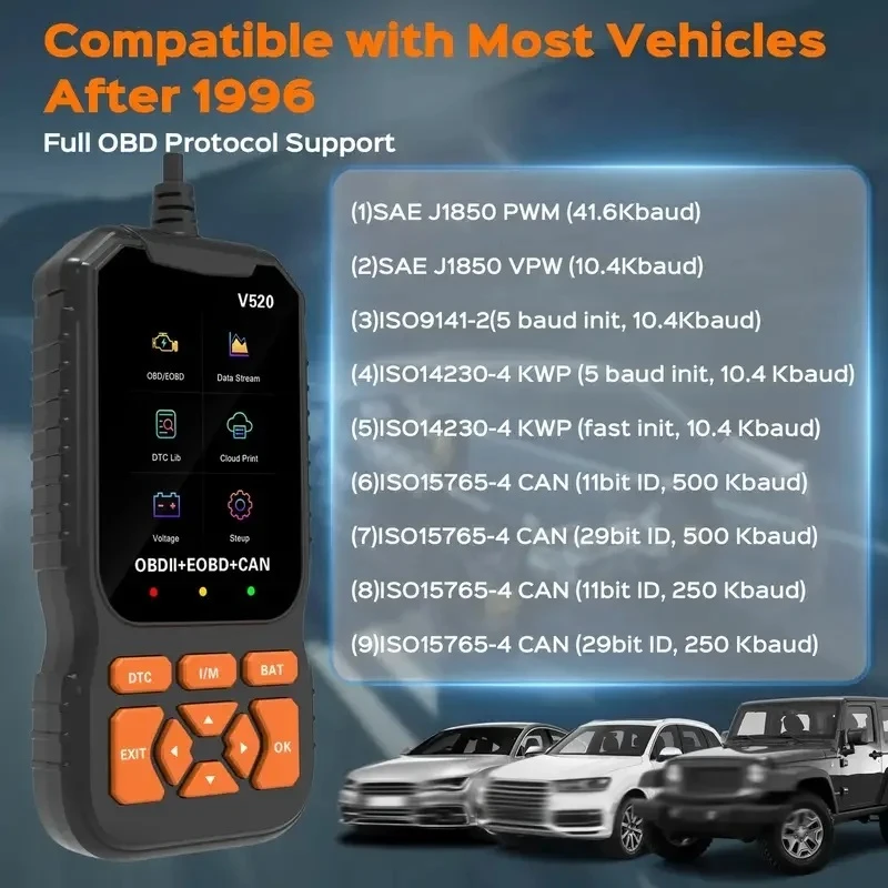 Generic V520 Engine Diagnostic Scanner OBD2 Fault Reader - image 6