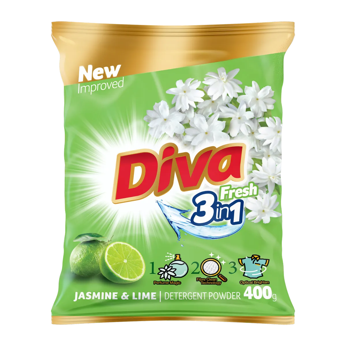 Diva Fresh Jasmine & Lime Washing Powder 400G