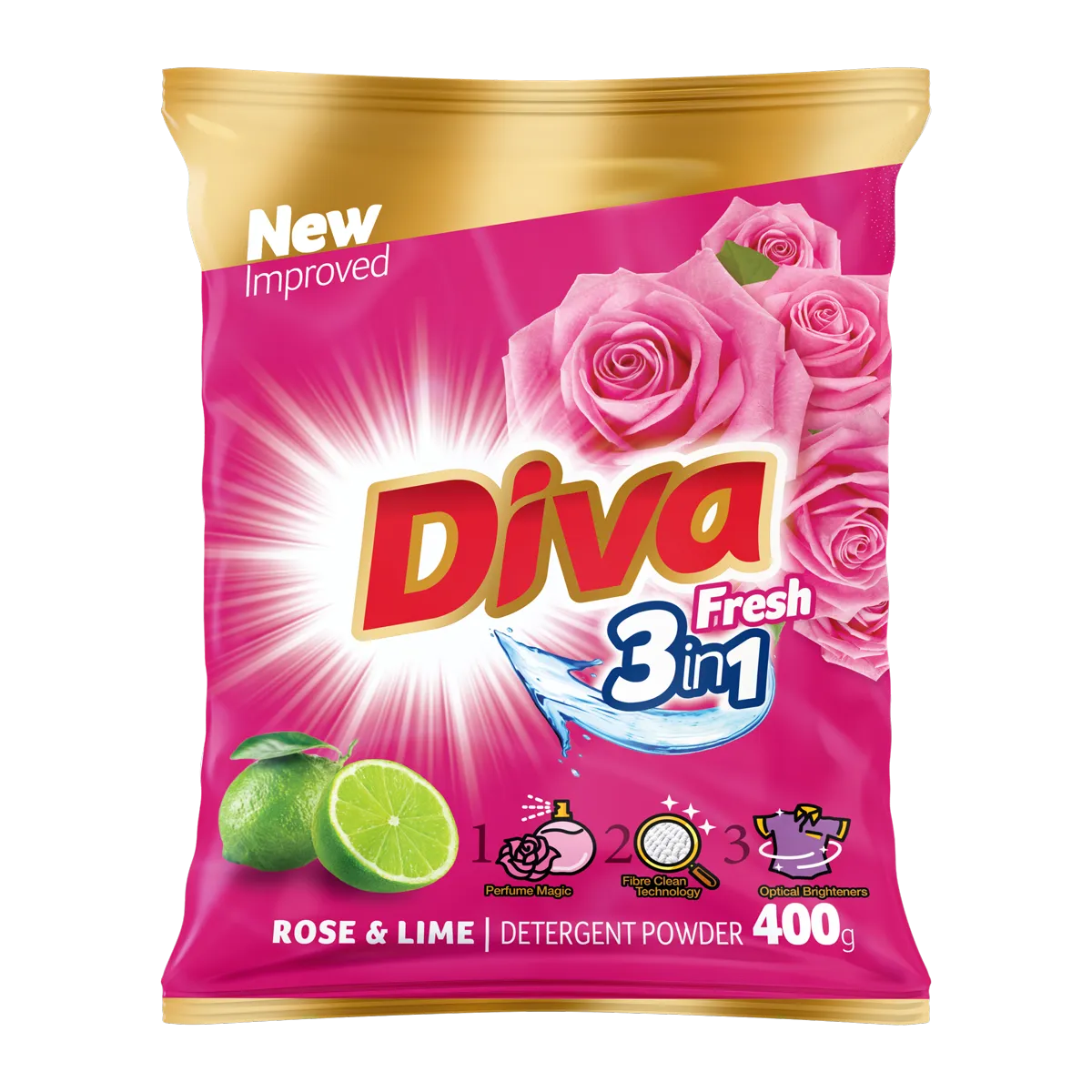 Diva Fresh Rose & Lime Washing Powder 400G