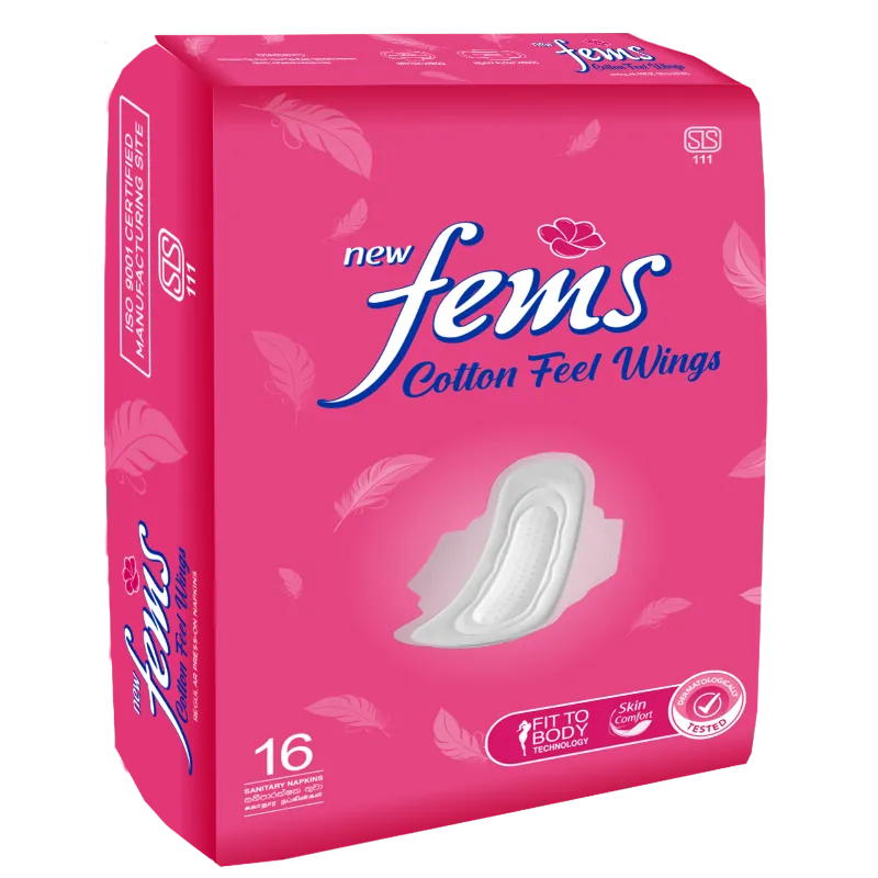 Fems Cotton Feel Wings 16S Pack Sanitary Napkins