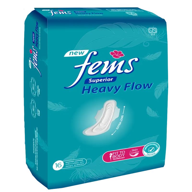 Fems Superior Heavy Flow Wings 16s Sanitary Napkins