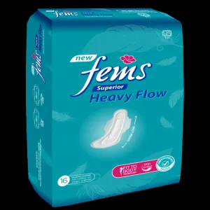 Fems Superior Heavy Flow Wings 16s Sanitary Napkins