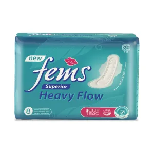 Fems Superior Heavy Flow Wings 8s Sanitary Napkins