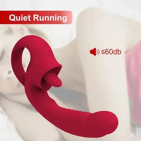 Generic 2 in 1 G Spot Dildo Licking Vibrator - image 2