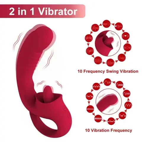 Generic 2 in 1 G Spot Dildo Licking Vibrator - image 3