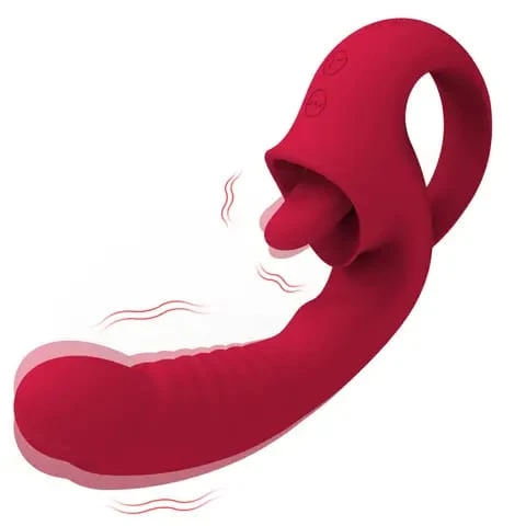 Generic 2 in 1 G Spot Dildo Licking Vibrator - image 5