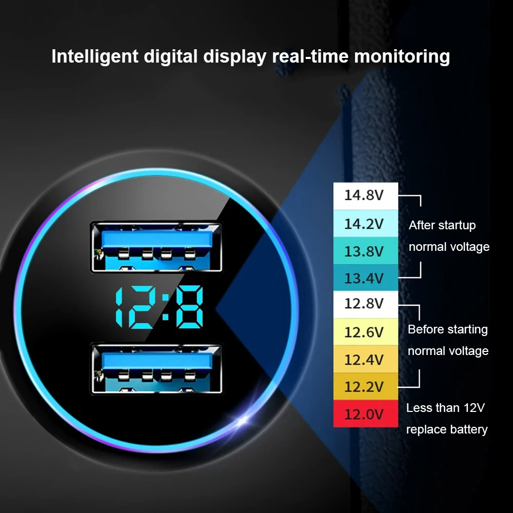 Generic 3.1A Dual USB Car Charger LED Display - image 4