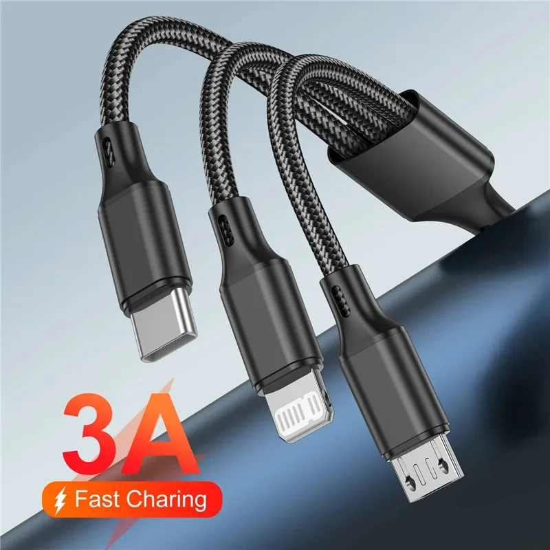 Generic 3-in-1 Charging Cable Micro USB Type-C Lightning