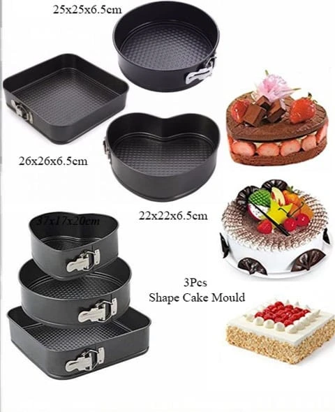 Generic Cake Mold Set 3pcs Non-Stick - image 2