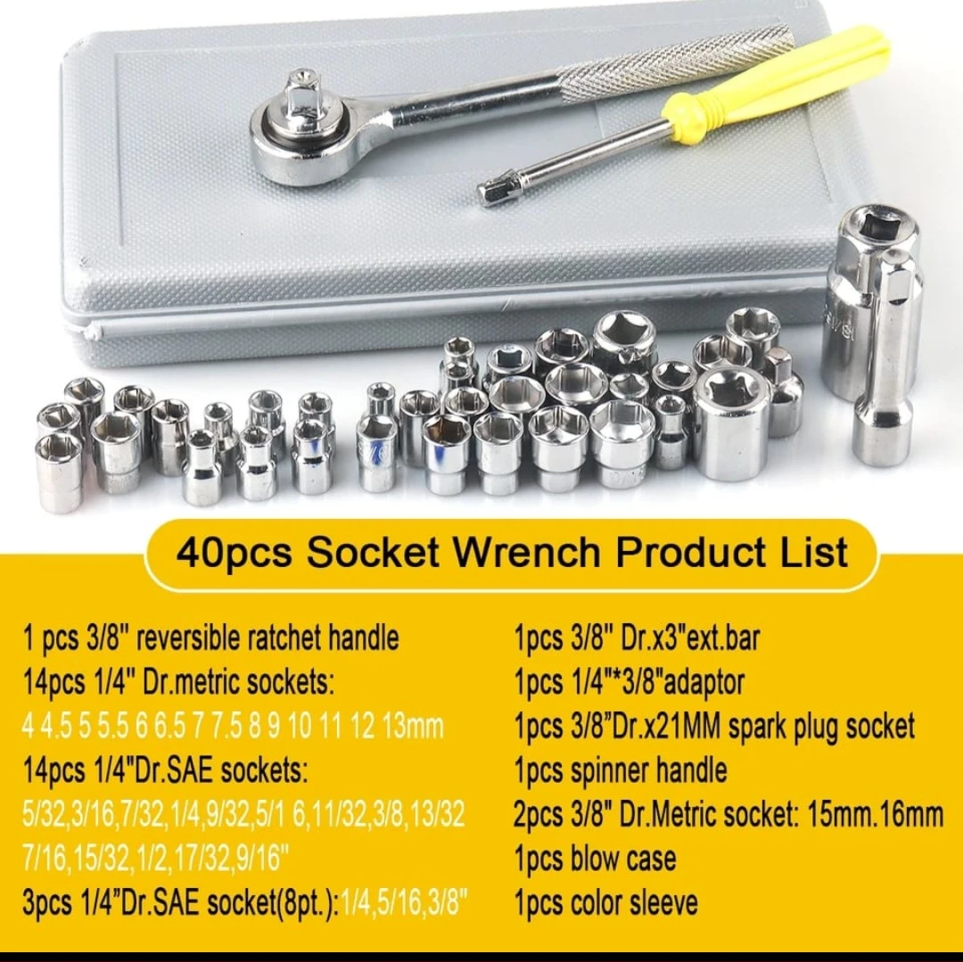 Aiwa 40 Pc Socket Wrench and Tool Kit Set - image 5