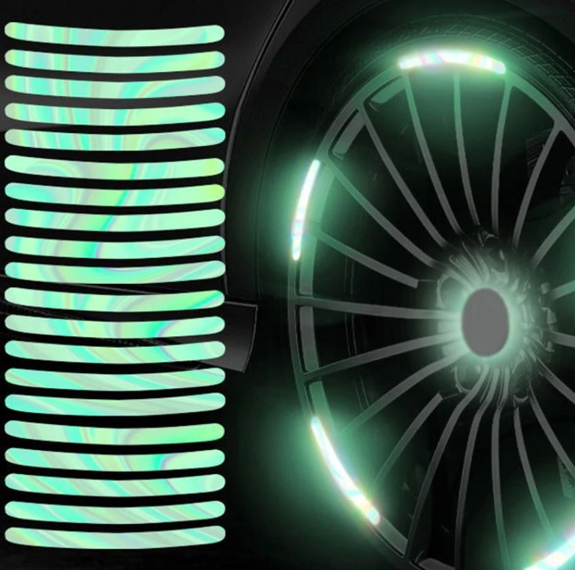 Generic Car Motorcycle Wheel Hub Reflective Safety Strips - image 2