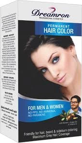 Dreamron Permanent Black PPD & Ammonia Free Hair Color 1.0 60ml