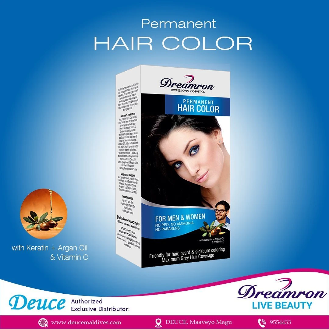 Dreamron Permanent Black PPD & Ammonia Free Hair Color 1.0 60ml - image 2