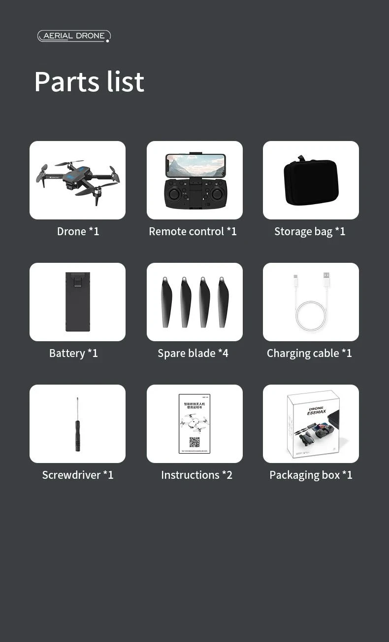 E88 Max Pro 4K Dual Camera Brushless Folding Drone - image 7