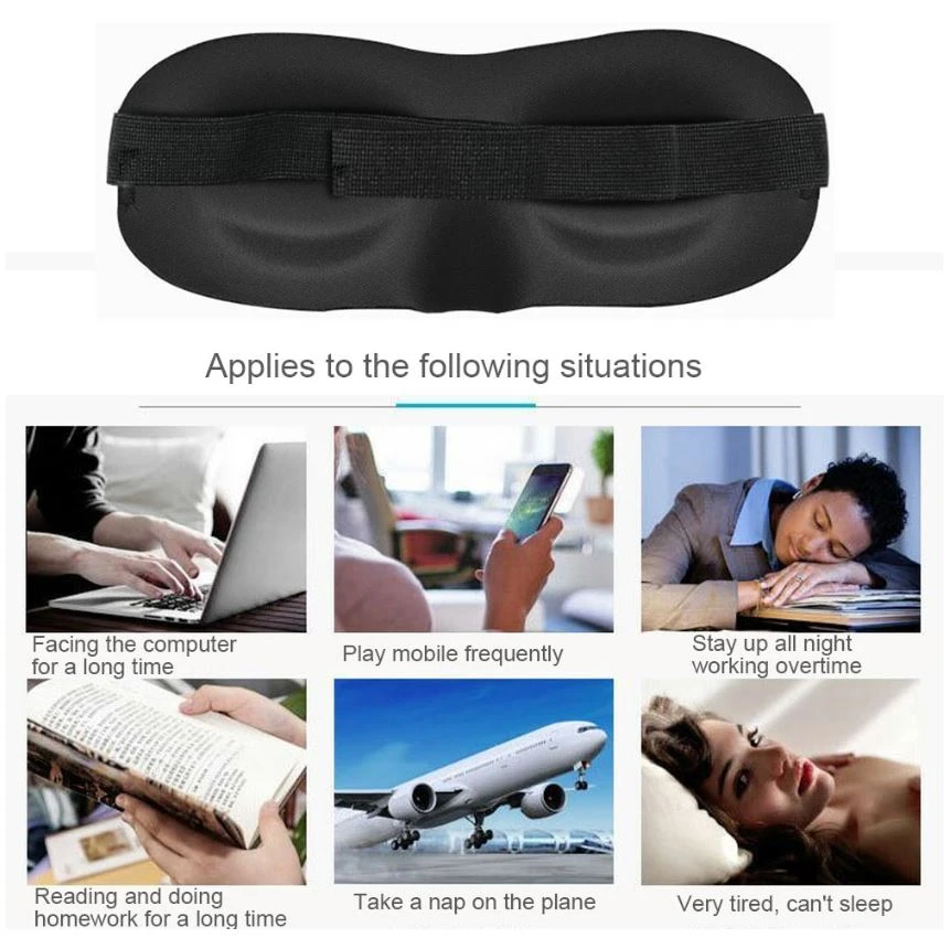 Generic 3D Sleep Eye Mask Soft Travel Rest Aid - image 5