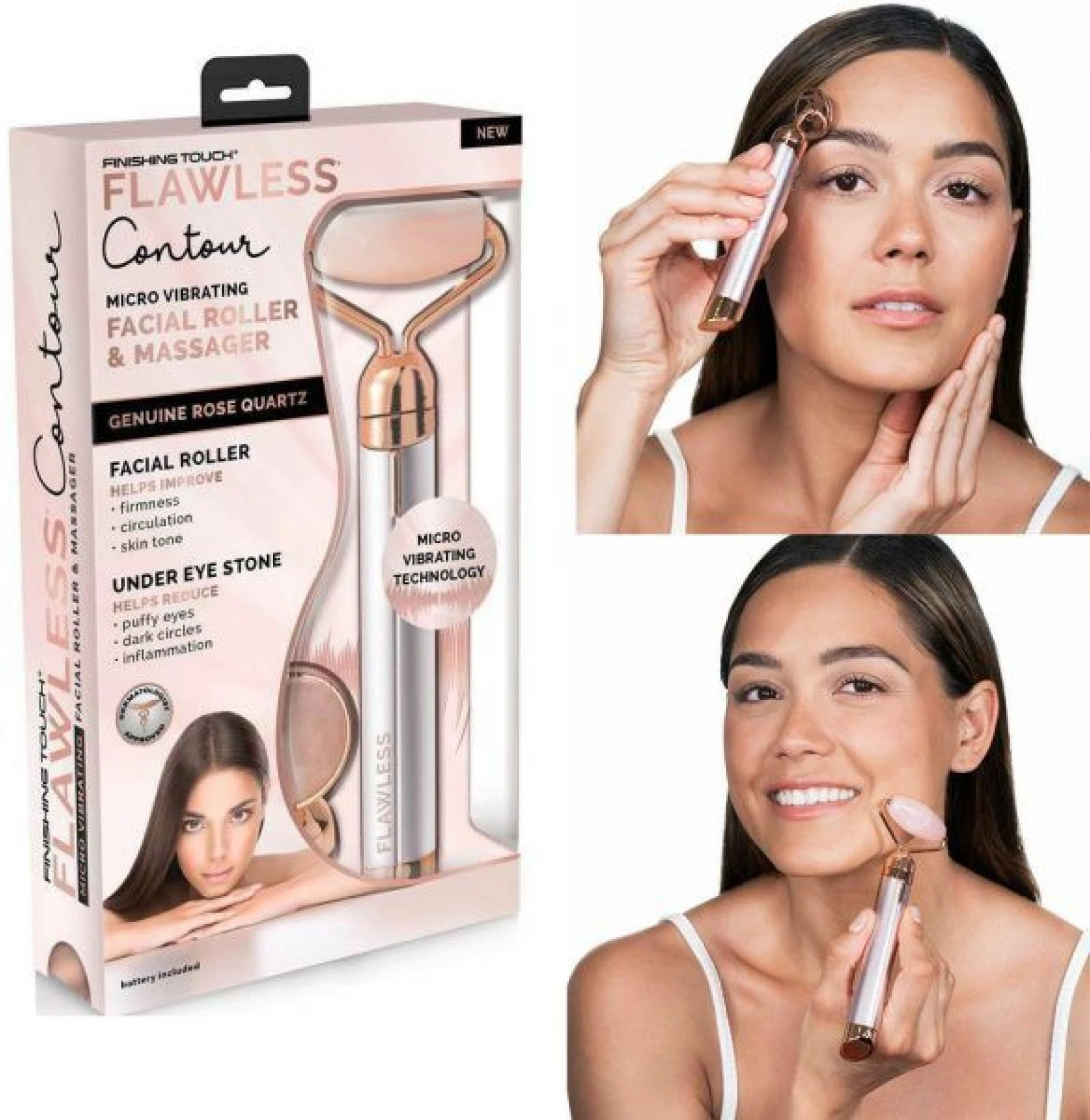 Buy Flawless Contour Vibrating Facial Roller & Massager