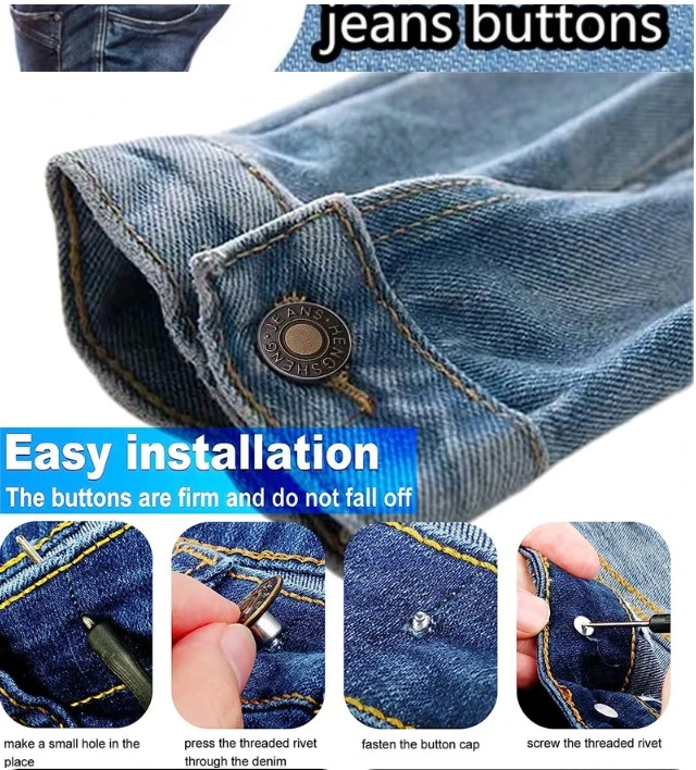 Generic Jeans Replacement Removable Buttons 5 pcs - image 3