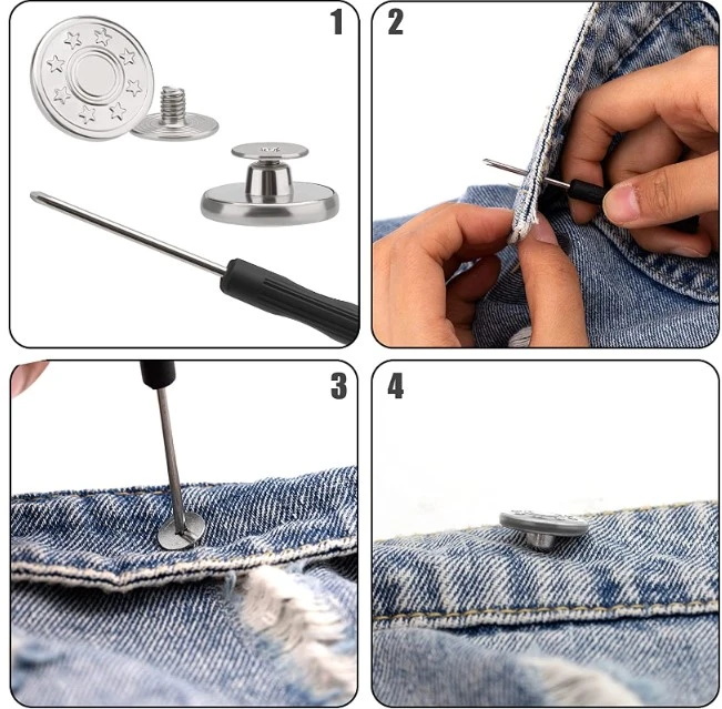 Generic Jeans Replacement Removable Buttons 5 pcs - image 5