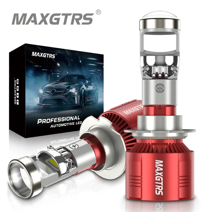 MAXGTRS Projector Lens Car Headlight Bulbs 90W 24000LM 6000K