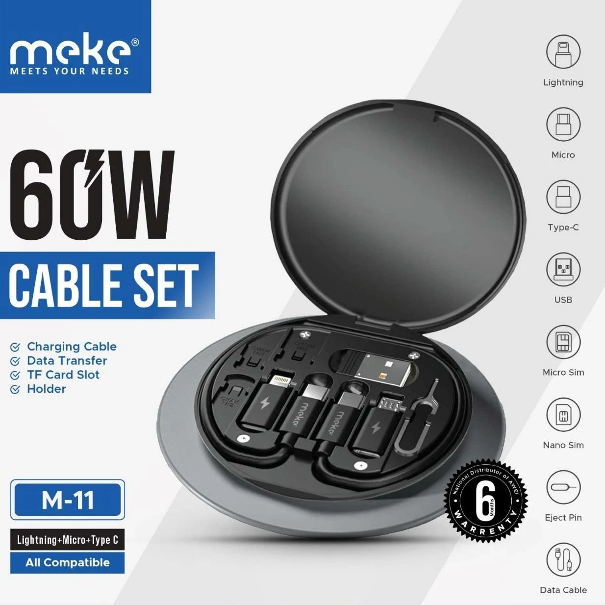 Generic Multi Function 60W Fast Charging Data Cable Set - image 3