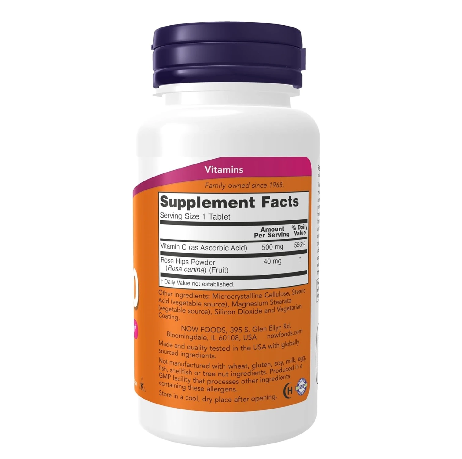 NOW Supplements Vitamin C 500mg Rose Hips - image 6