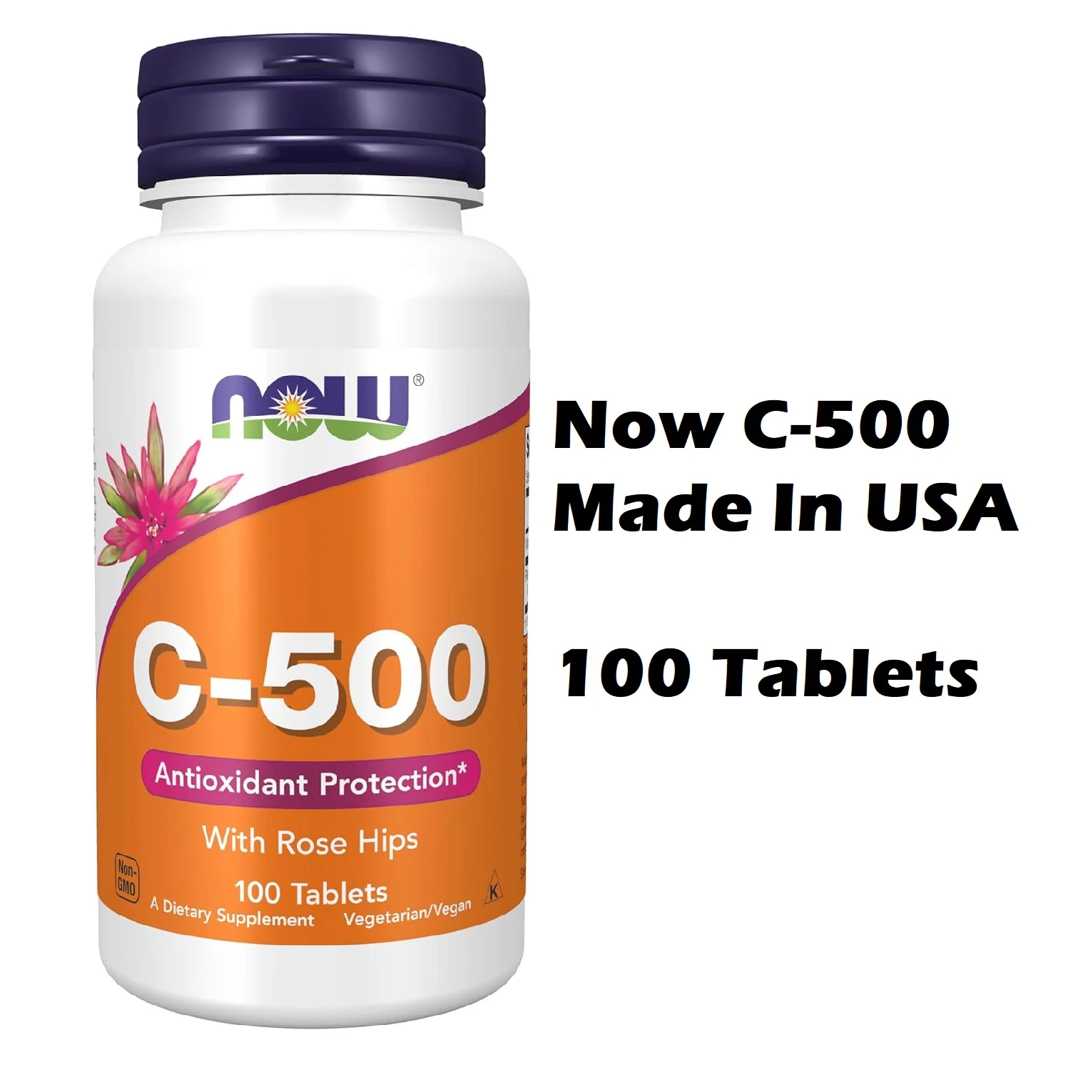 NOW Supplements Vitamin C 500mg Rose Hips - image 2