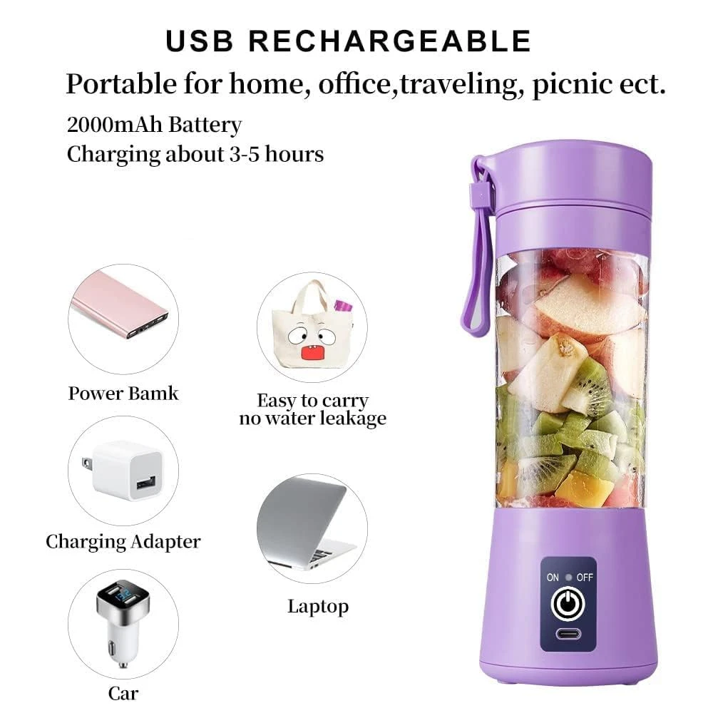 Generic Mini Portable Blender 380ML Rechargeable - image 2