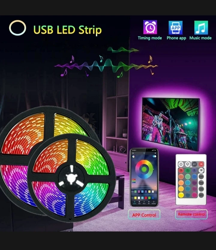 Generic RGB 5050 Bluetooth 20m Strip Light - image 2