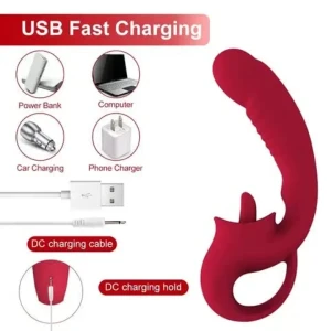 Generic 2 in 1 G Spot Dildo Licking Vibrator