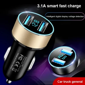 Generic 3.1A Dual USB Car Charger LED Display