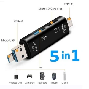 Generic 5-in-1 Multifunction Card Reader OTG