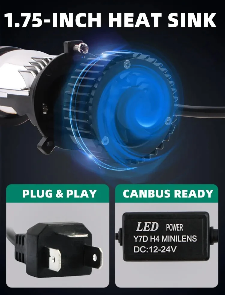 Generic H4 Hi Lo Beam LED Projector Lens Headlight - image 13