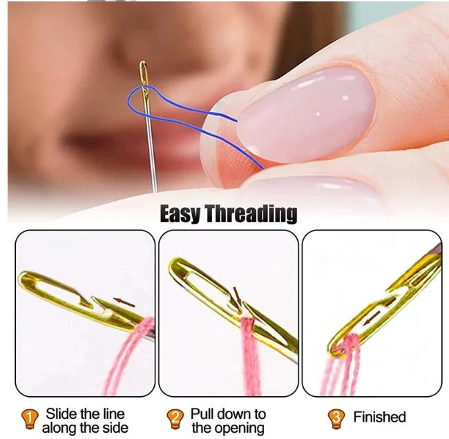 Generic 12Pcs Side Hole Blind Self Threading Needles - image 3