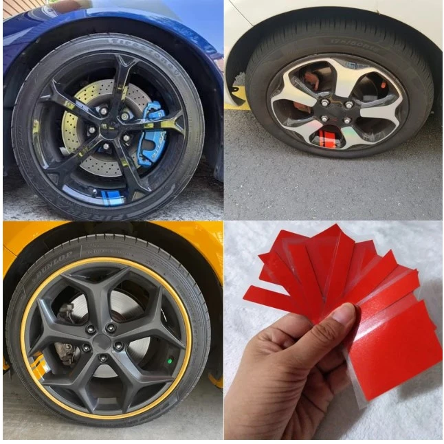 4Pcs Car Sticker Reflective Car Wheel Rim Vinyl Stickers - image 3