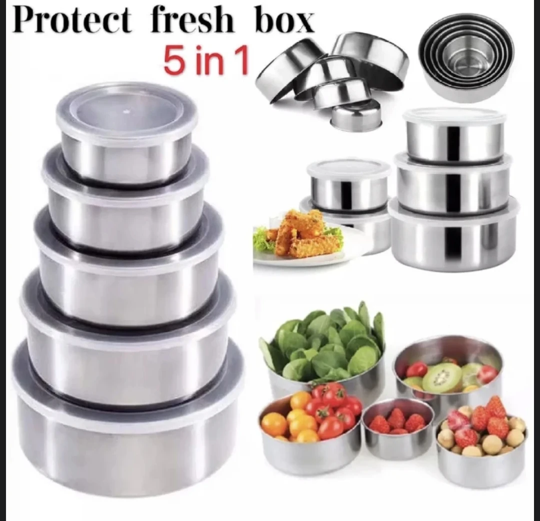 5 Pcs Multifunctional Stainless Steel Protect Fresh Box - image 9