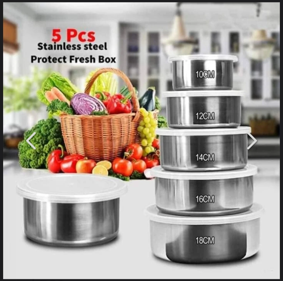 5 Pcs Multifunctional Stainless Steel Protect Fresh Box - image 2