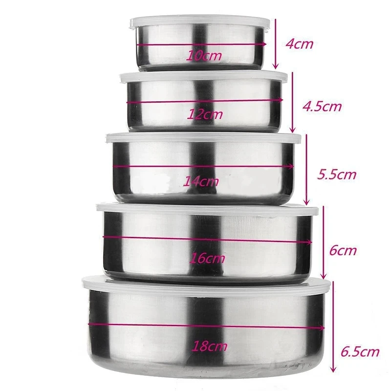 5 Pcs Multifunctional Stainless Steel Protect Fresh Box - image 12