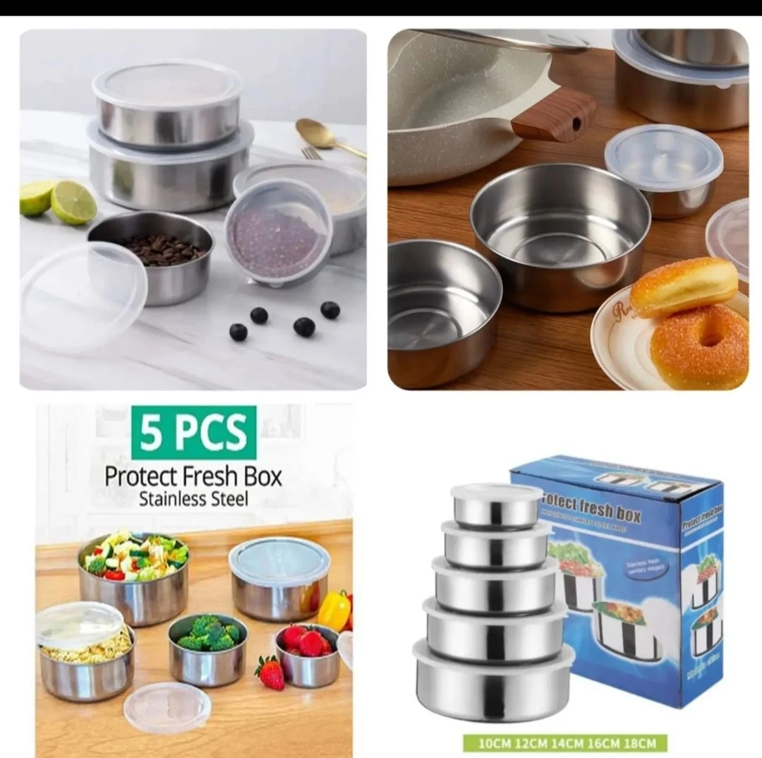 5 Pcs Multifunctional Stainless Steel Protect Fresh Box - image 21