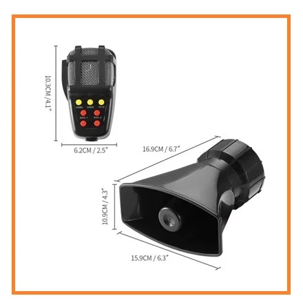 AUTO 7 Tone Horn Police Siren, Loudspeaker Grill 12V - image 3