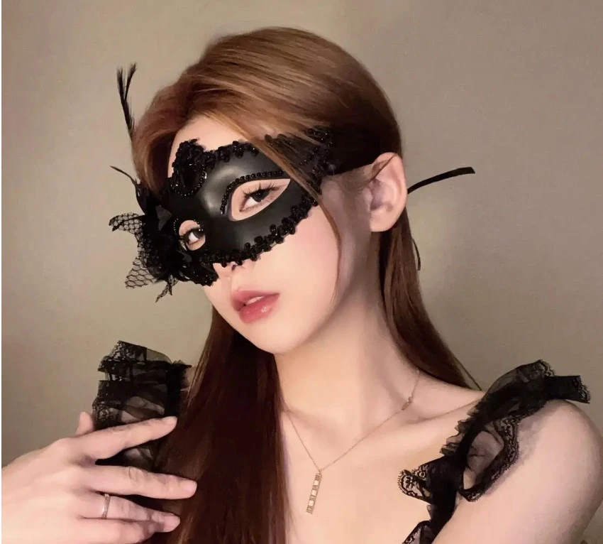 Feather Mask Lace Mask Half Face Masquerade sexy Mask - image 2