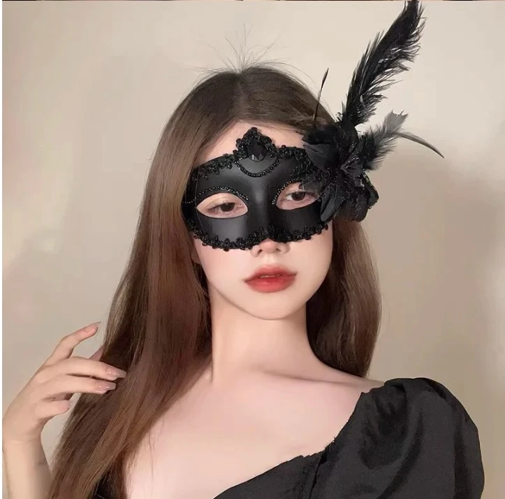 Feather Mask Lace Mask Half Face Masquerade sexy Mask - image 3