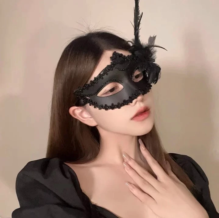 Feather Mask Lace Mask Half Face Masquerade sexy Mask - image 4