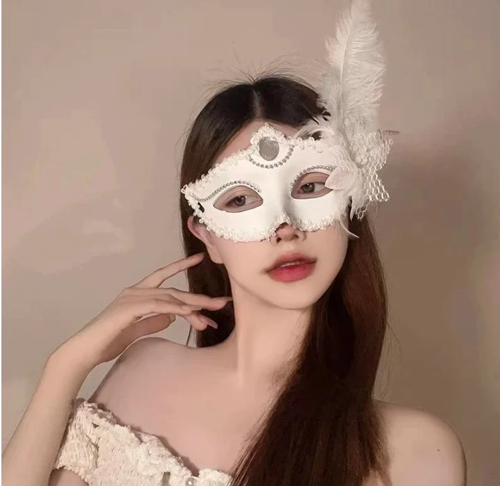 Feather Mask Lace Mask Half Face Masquerade sexy Mask - image 6