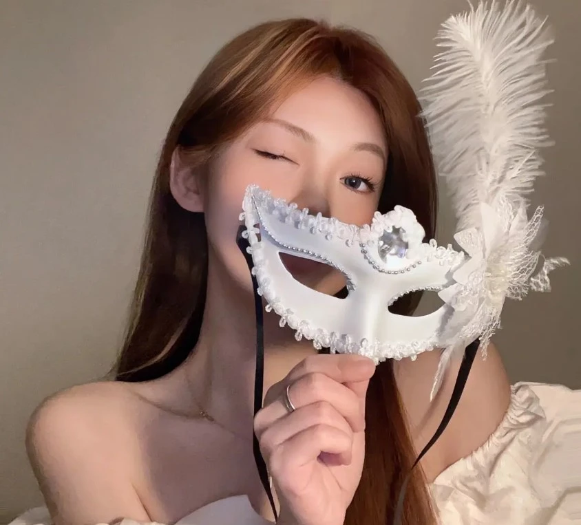 Feather Mask Lace Mask Half Face Masquerade sexy Mask - image 7