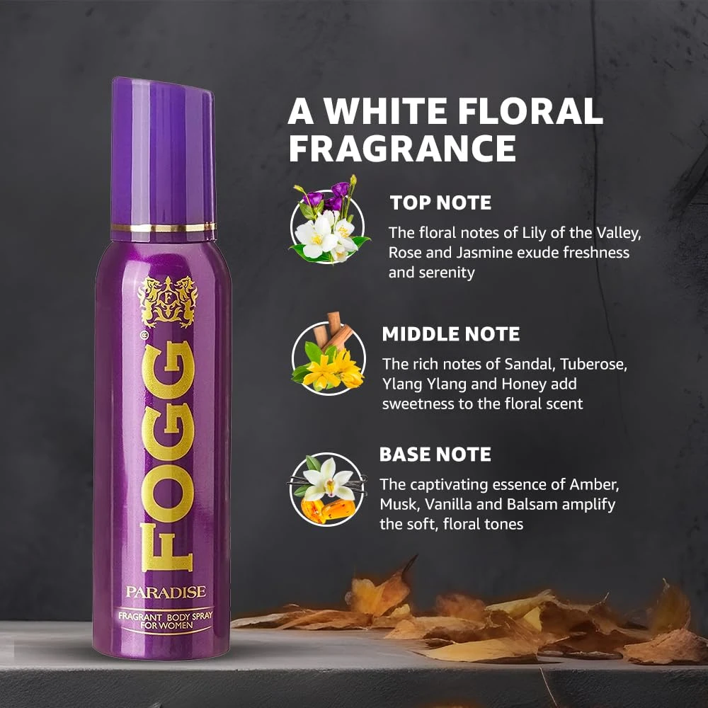 FOGG Perfumed Body Spray Women (Paradise) 120ml - image 3