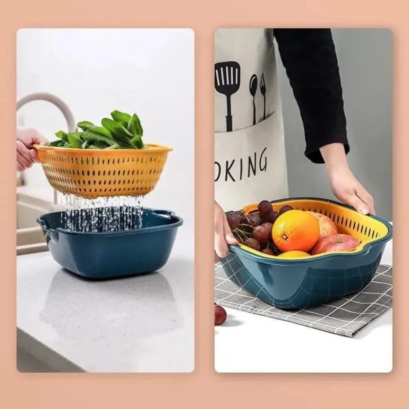 Kitchen Fruit and Vegetable Basket Rice Washing Basket - image 1