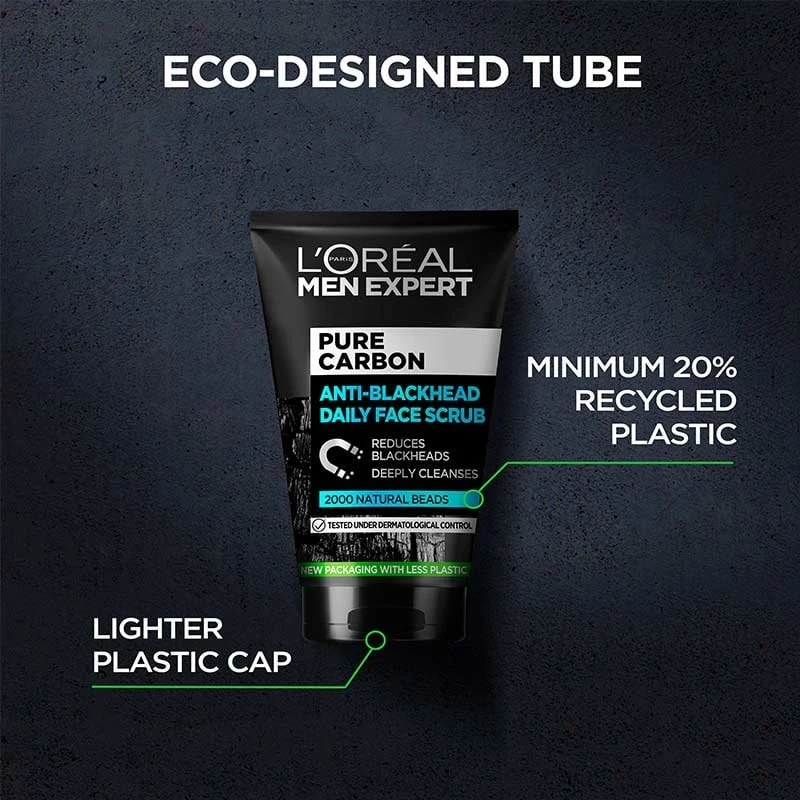 LOREAL  Pure Carbon Anti-Blackhead Face Scrub  - 100 ml - image 2